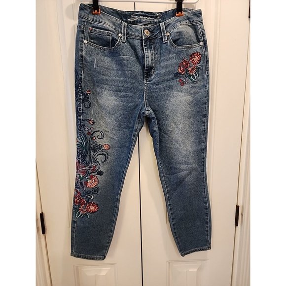 Seven7 Denim - WOMEN'S SZ 12 SEVEN 7 SKIN-FIT ANKLE SKINNY FLORAL PATTERN FLEX MATERILAL